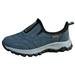 ZIZOCWA Outdoor Platform Walking Shoes for Women 2024 Spring Slip On Soft Soled Casual Running Shoes Suede Wide Width Tennis Shoes Blue Size8