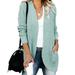 Ovticza Womens Hunting Jacket with Pockets Cardigan Trendy Women Coats Clearance Long Sleeve Loose Warm Long Sweaters for Women Soild Color Open Front Clearance Outerwear Beige 2Xl