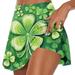Apepal St. Patrick s Day Dresses And Skirts for Women Women s Fashion St Patrick Printed Casual Sports Fitness Running Yoga Tennis Skirt Pleated Short Skirt Shorts Half Skirt Green 2XL