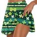 Apepal St. Patrick s Day Dresses And Skirts for Women Women s Fashion St Patrick Printed Casual Sports Fitness Running Yoga Tennis Skirt Pleated Short Skirt Shorts Half Skirt Green L