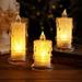 Outdoor Waterproof Flameless Candle - Battery Powered LED Pillar Candle Birthday Candle Decoration Ivory Plastic set of 3