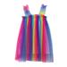 Toddler Baby Kids Girls Rainbow Tie Dyed Summer Sleeveless Beach Tutu Dress Casual Layered Tulle Year 12 Formal Dresses Two Pieces Holiday Party Dress for Girls Lace Pageant Dresses Dress Baby Girls