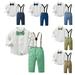CSCHome Baby Boy Gentleman Wedding Outfits for Toddler Boys Detachable Suspender Pants + Bowtie for 6m-12y