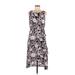 Banana Republic Factory Store Casual Dress - Midi Scoop Neck Sleeveless: Blue Floral Dresses - Women's Size 2