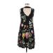 Alya Casual Dress - Mini Mock Sleeveless: Black Print Dresses - Women's Size Medium