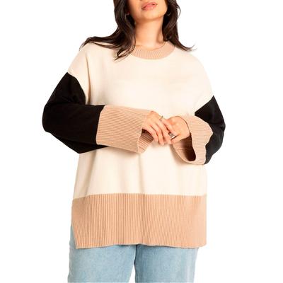 Plus Size Women's Colorblocked Relaxed Sweater by ...