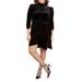 Plus Size Women's Velvet Mini Dress with Wrap Skirt by ELOQUII in Totally Black (Size 24)