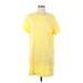 Old Navy Casual Dress - Shift Crew Neck Short sleeves: Yellow Print Dresses - Women's Size Small Petite