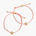 Madewell Jewelry | Madewell | Women’s Neon Coral Pink Gold Starfish Friendship Bracelet Jewelry Set | Color: Orange/Pink | Size: Os