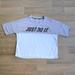 Nike Tops | Nike Just Do It Dri-Fit Running Mesh Crop Top Colorblock Size Small | Color: Gray/White | Size: S