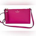 Kate Spade Bags | Kate Spade Kate Spade Ivy Street Amy Deep Hibiscus Leather Crossbody | Color: Pink/Silver | Size: Approx. 10” X 5”