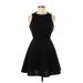 Miami Casual Dress - A-Line Crew Neck Sleeveless: Black Print Dresses - Women's Size X-Small