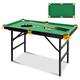 COSTWAY 4FT Billiards Table, Folding Game Pool Table with 16 Balls, 2 Cues, 2 Chalks, Triangle Rack and Brush, Portable Snooker Table Game Set for Home Party Gathering (Green)