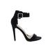 Just Fab Heels: Black Solid Shoes - Women's Size 8 - Open Toe