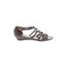 Clarks Wedges: Brown Solid Shoes - Women's Size 9 1/2 - Open Toe