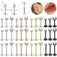 ZS-Piercing Labret Jules en Acier Inoxydable Clip CZ Cartilage d'Oreille Tragus Helix Plug-In