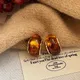 Boucles d'oreilles créoles en résine ambre en forme de C pour femmes et filles breloque tendance