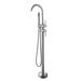 House Of Brands 2-Handle Freestanding Floor Mount Roman Tub Faucet Bathtub Filler w/ Hand Shower in Rubbed Bronze in Gray | 47.3 H in | Wayfair