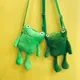 Sac à main en peluche pour femmes sac à bandoulière créatif dessin animé grenouille verte mignonne