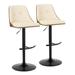 Wade Logan® Betuel Swivel Adjustable Height Stool Upholstered/Leather/Metal/Faux leather in Black/Brown | Wayfair 8E2F95F0033D44D5B60AE14B06E63745