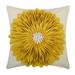 Red Barrel Studio® Lapanne Appliqued Floral Accent Pillow Cover Sunflower Decorative Throw Pillow Case 18in in Yellow | Wayfair