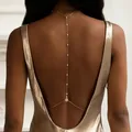 Moda nuziale catena posteriore gioielli biancheria intima di perle per le donne da sposa fascino signora goccia d'acqua cristallo gioielli per il corpo accessori per abiti