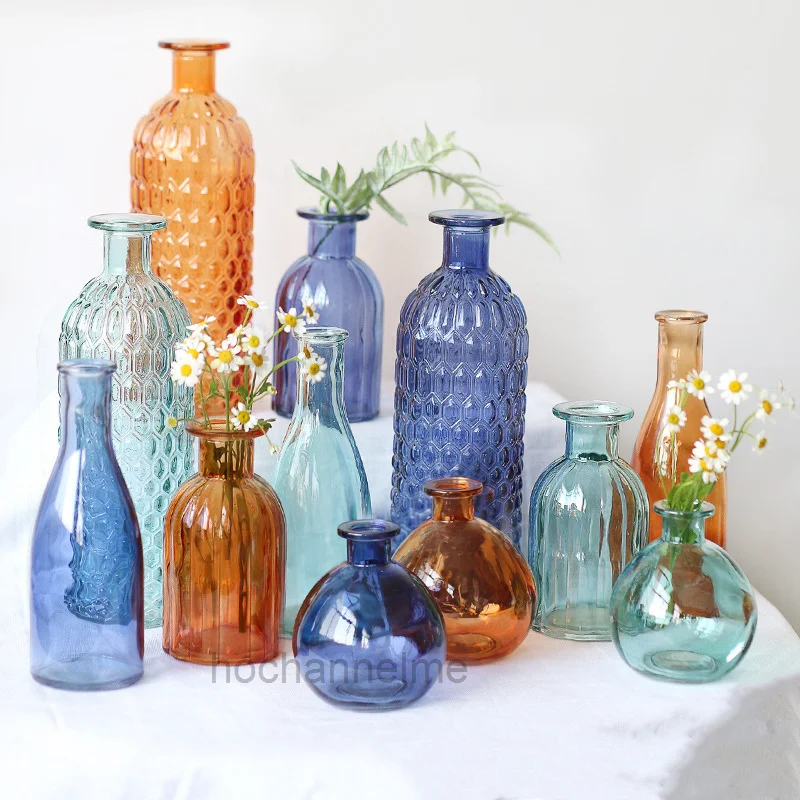 Vaso di vetro decorazione soggiorno piccoli vasi di fiori freschi per case tavolo camera da letto arredamento moderno terrario accessori per la casa