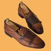 Neue braune Slipper für Männer schwarz Business Pu Leder Strick Herren Kleid Schuhe hand gefertigt versand kostenfrei Größe 38-48 Mocasines