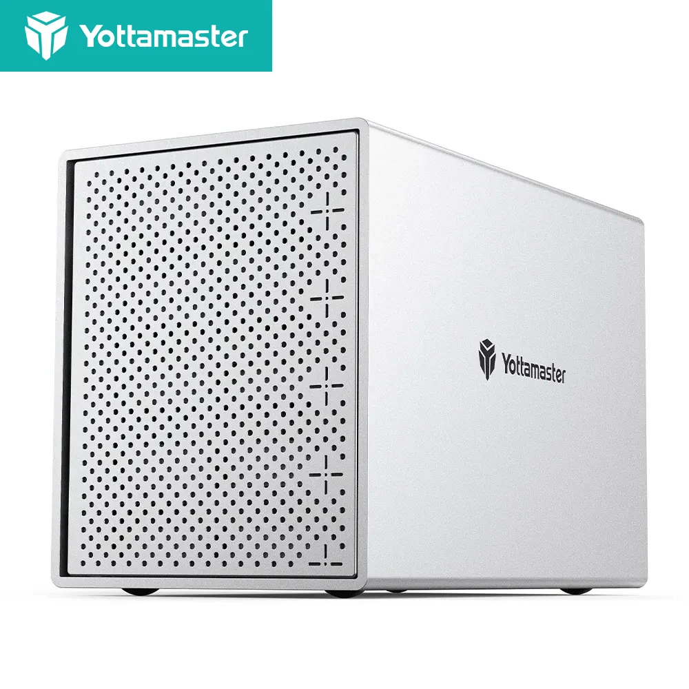 Yottamaster 5 Bay externes Festplattengehäuse USB3.0 HDD BOX für 3,5/2,5 Zoll SATA HDD unterstützt 5 x 16 TB Speicher-RAID-Gehäuse (DAS) Image