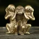 Vintage Solide Kupfer Drei Affen Tee Pet Bronze Skulptur Home Decor Zubehör Bronze Affe Figuren