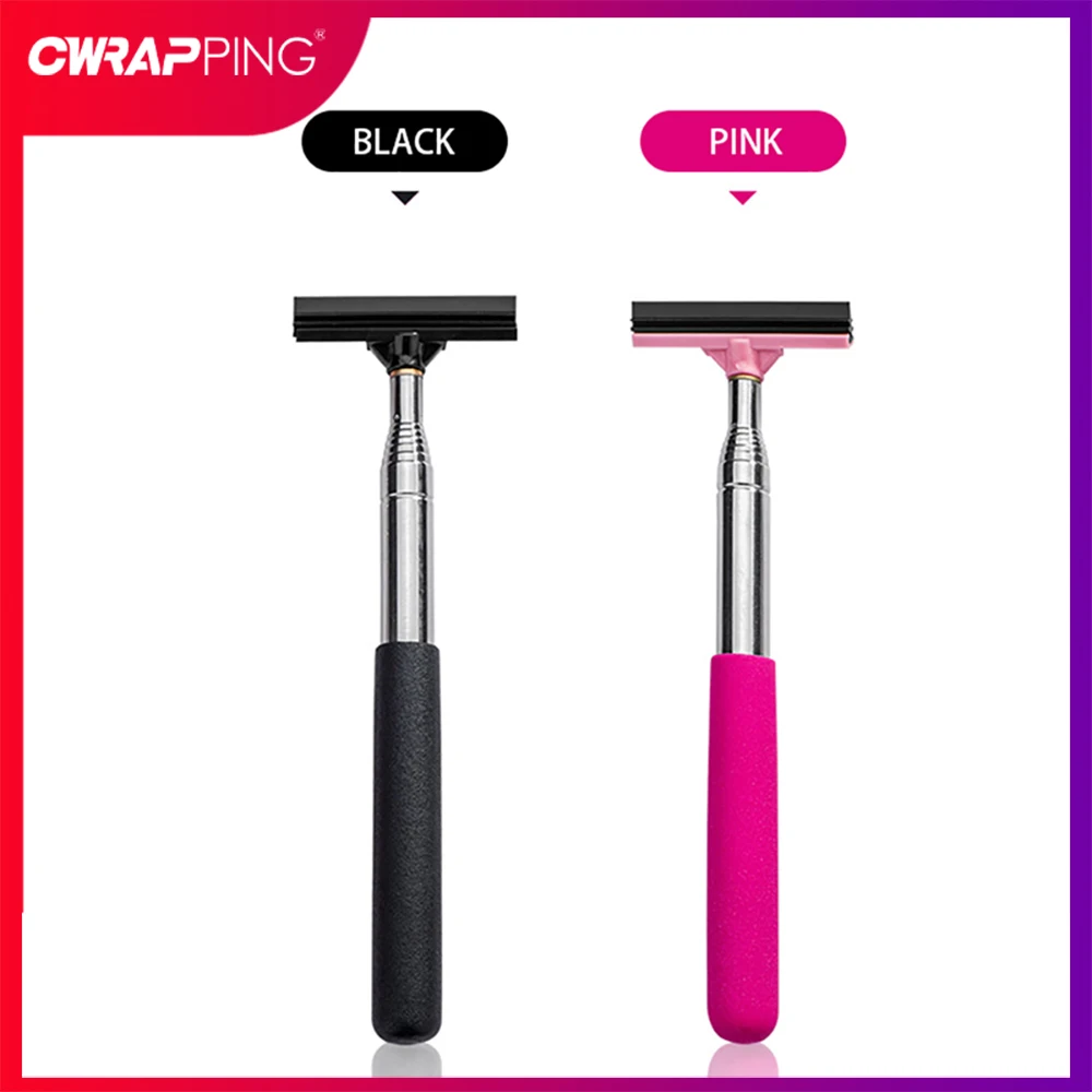 Auto Rückspiegel wischer Edelstahl Teleskop Reinigungs bürste Hand wischer Lang griff Spiegel Glas Nebel reiniger Werkzeuge Image