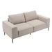 Linen Fabric Upholstered Loveseat 74.8" 2 Seater Sofa with Throw Pillows and Square Arms, Mid-Century Couch for Living Room