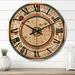 Designart "Ancient Map Of Galaxy VI" Modern Geometric Oversized Wood Wall Clock