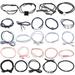 Girls Hair Accessories Leather Ring Rope Headband for Adults Children Ponytail Rubber Set 24-piece Combination (black) Bulk Women s Pcs