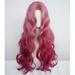 Steady Clothing Clothing Wig Women s Long Curly Hair with Large Wavy Center Split Bangs Red High-temperature Silk European and American Wig Sets