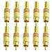 10Ã—Gold -Plated Welding Rca Plug Av Audio And Video Plug High Quality Connectors