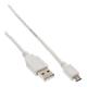 InLine Micro USB 2.0 Cable USB Type A male / Micro-B male, white, 1.8m