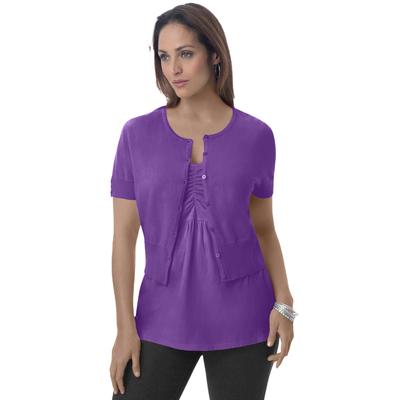 Plus Size Women's Jewel-Neck Shrug by Jessica London in Purple Orchid (Size 30/32) Sweater