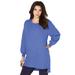 Plus Size Women's Blouson Sleeve High-Low Sweatshirt by Roaman's in Blue Haze (Size 22/24)