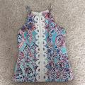 Lilly Pulitzer Tops | Lilly Pulitzer Annabelle Halter Top Size 4 Shell Me About It Print Blue Pink | Color: Blue/Pink/White | Size: 4