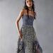 Free People Dresses | Free People One I Love Blue Multi Maxi Dress Sz Xl | Color: Blue/White | Size: Xl