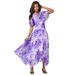 Plus Size Women's Floral Sequin Dress by Roaman's in Lavender Embellished Bouquet (Size 42 W)