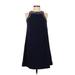 Aidan Mattox Cocktail Dress - A-Line Crew Neck Sleeveless: Blue Print Dresses - New - Women's Size 0
