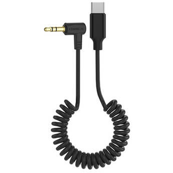 Comica Audio CVM-D-UC II 3.5mm TRS to USB-C Coiled Audio Adapter Cable with ADC Chip (2' CVM-D-UC II