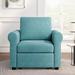 Winston Porter 3-in-1 Sofa Bed Chair Convertible Sleeper Sofa Chaise Linen in Blue | 33.09 H x 33.92 W x 33.57 D in | Wayfair