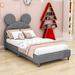 Zoomie Kids Twin Platform Bed w/ Headboard Wood & /Upholstered/Velvet in Gray | 48 H x 42 W x 81 D in | Wayfair 1DD01F43CA704D989110725859D86006