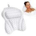 Bath Haven Bath Pillow Bathtub Pillow Back Neck Support Pillow Spa Cushion for Tub Relaxing Headrest Bath Pillow Portable Washable Bathtub Accessories with 3D Air Mesh Thick Soft Bath Pillow White