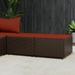 vidaXL Patio Furniture Outdoor Footstool Ottoman with Cushions Poly Rattan