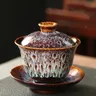 Jianzhan Tee tasse Porzellan Gaiwan Untertasse exquisite Sternen himmel glasierte Keramik Gaiwan