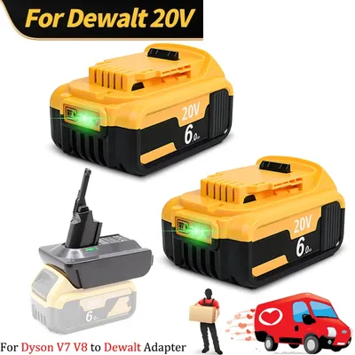 Dcb200 für dewalt batterie 20v 4.5ah wiederauf ladbare batterie dcb204 dcb203 elektro werkzeug batterie für dyson v7 v8 für dewalt adapter